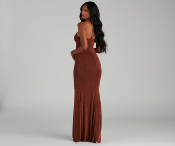 Moira Formal Open Back Lurex Dress